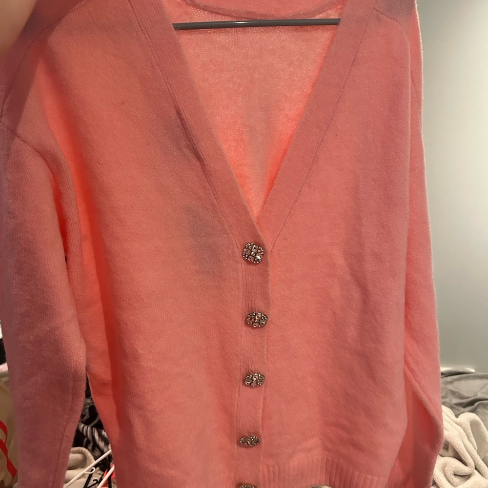 Pink Button-Up Women's Sweater